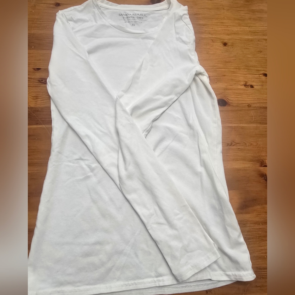 Banana Republic White Long Sleeve Tee